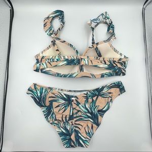 Pink Victorias Secret 2pc Swimsuit Women Bikini Sz L Ruched back bottom